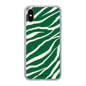 Candy Zebra Green Limited Editon Soft iPhone XS Telefoonhoesje | Stock Sale