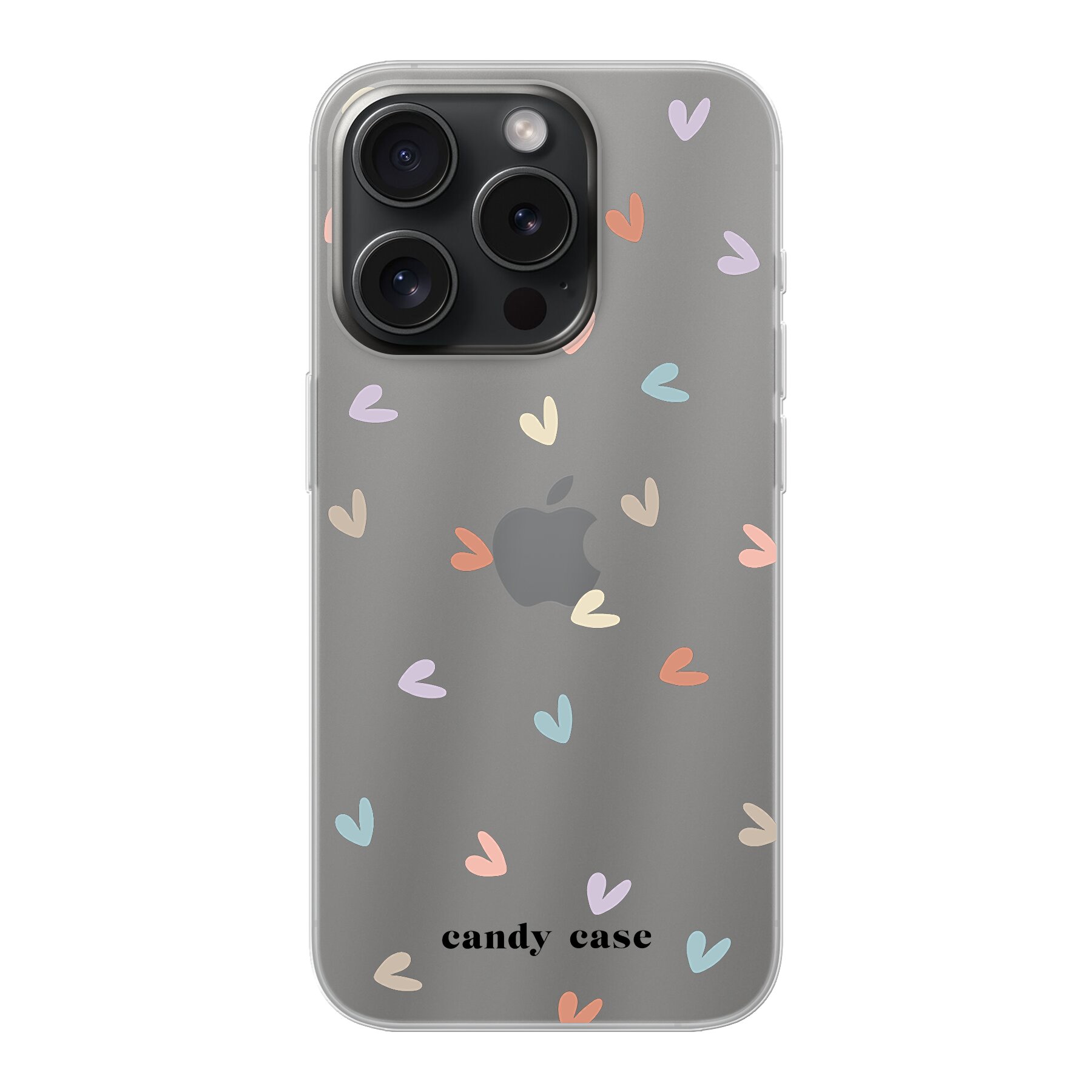 Candy Valentine hearts iPhone 15 Pro soft Telefoonhoesje | Stock Sale