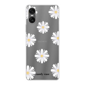 Candy flower white Sony soft telefoonhoesje
