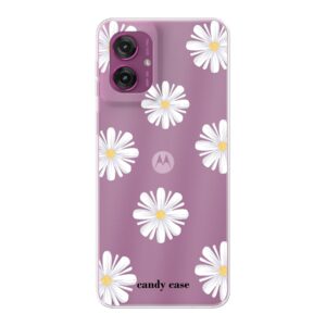 Candy flower white Motorola soft telefoonhoesje