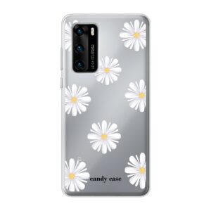 Candy flower white Huawei soft telefoonhoesje
