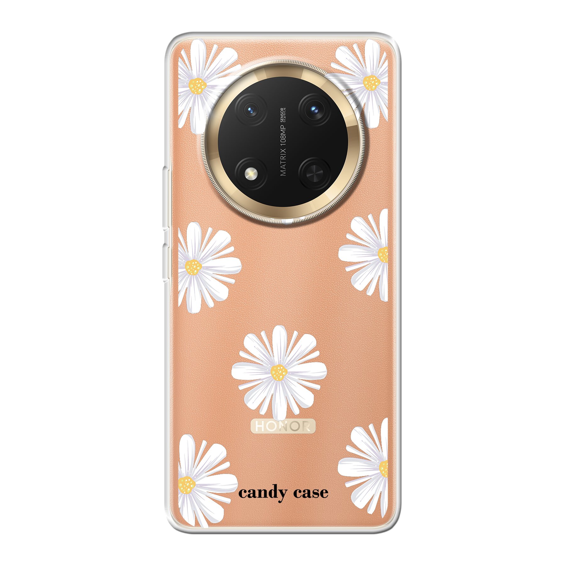 Candy flower white Honor soft telefoonhoesje