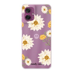 Candy flower yellow Motorola soft telefoonhoesje