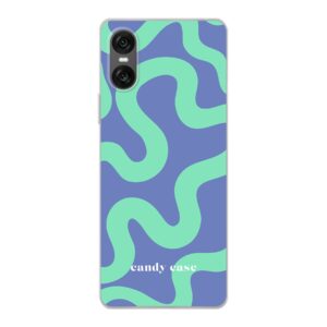 Candy swirl blue soft case Sony telefoonhoesje