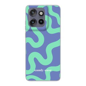 Candy swirl blue soft case Motorola telefoonhoesje