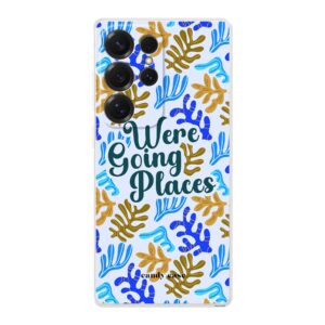 Candy We're going places blauw Samsung soft case telefoonhoesje
