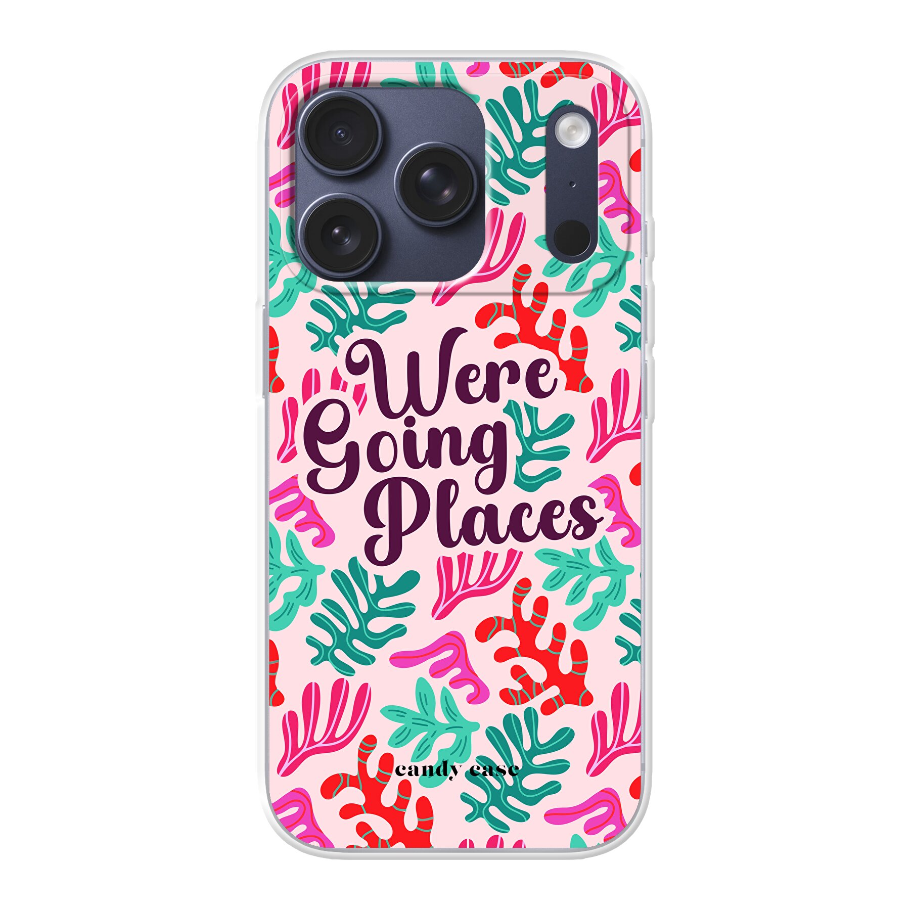 Candy We're going places roze iPhone soft case telefoonhoesje