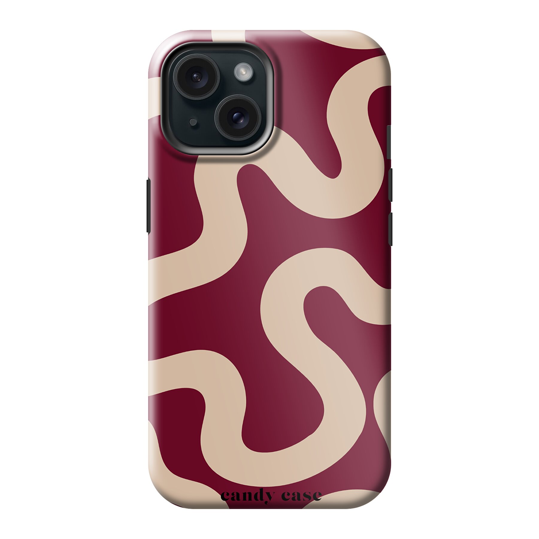 Candy Burgundy Swirl Tough Case iPhone 15 Telefoonhoesje | Stock Sale