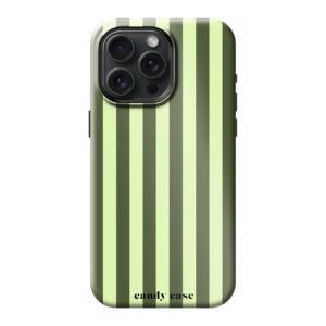 Candy Matcha Stripes Tough Case iPhone 15 Pro Max telefoonhoesje | Stock Sale