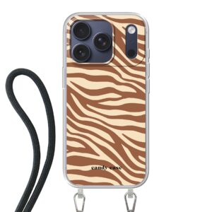Candy Chestnut Zebra Crossbody iPhone Telefoonhoesje