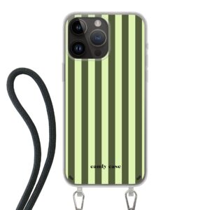 Candy Matcha Stripes Crossbody iPhone telefoonhoesje