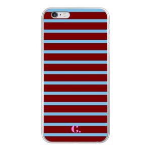 Candy Stripe Burgundy Blue Soft Case iPhone 6 Hoesje | Stock Sale