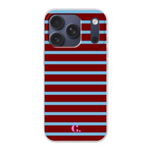 Candy Stripe Burgundy Blue Soft Case iPhone Hoesje