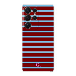 Candy Stripe Burgundy Blue Soft Case Samsung telefoonhoesje