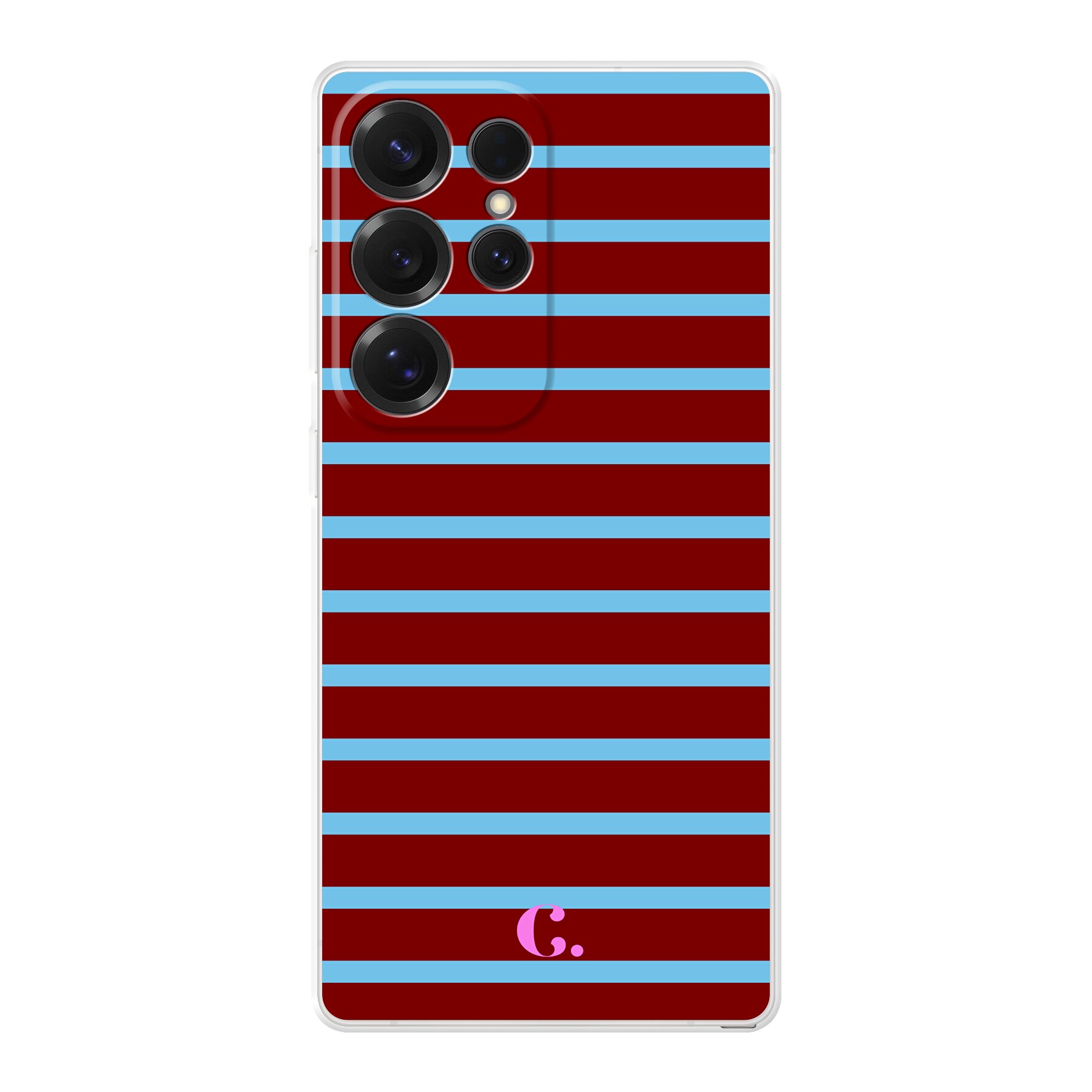 Candy Stripe Burgundy Blue Soft Case Samsung telefoonhoesje