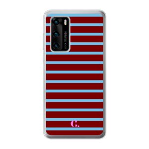 Candy Stripe Burgundy Blue Soft Case Huawei telefoonhoesje