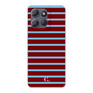 Candy Stripe Burgundy Blue Soft Case Xiaomi telefoonhoesje