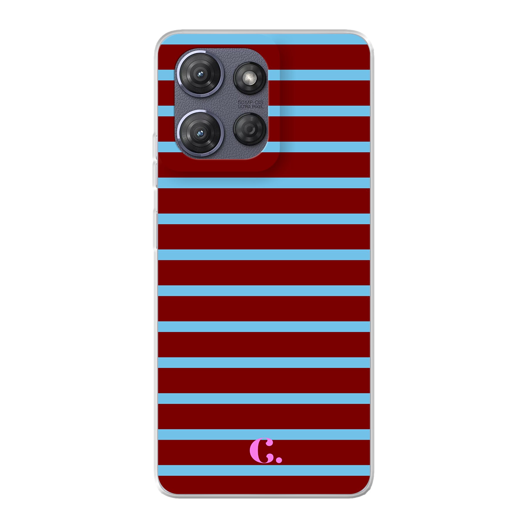 Candy Stripe Burgundy Blue Soft Case Xiaomi telefoonhoesje
