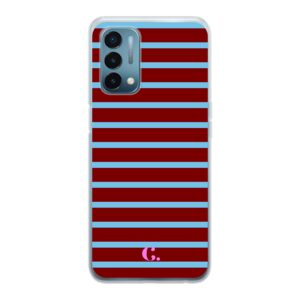 Candy Stripe Burgundy Blue Soft Case OnePlus telefoonhoesje