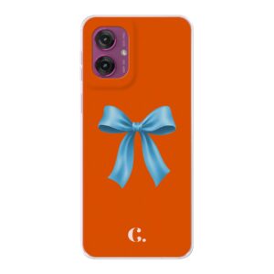 Candy Bow Orange Blue Soft case Motorola telefoonhoesje