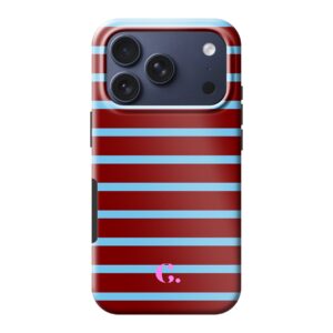 Candy Stripe Burgundy Blue Tough Case iPhone Hoesje