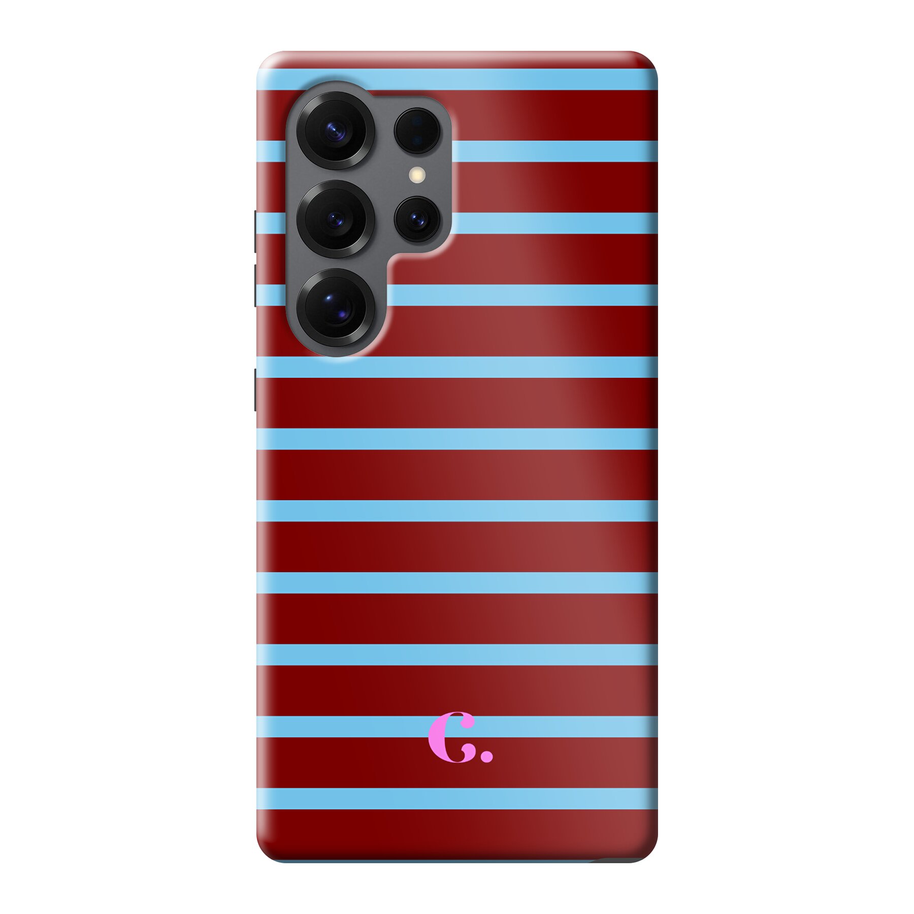 Candy Stripe Burgundy Blue Tough Case Samsung Hoesje