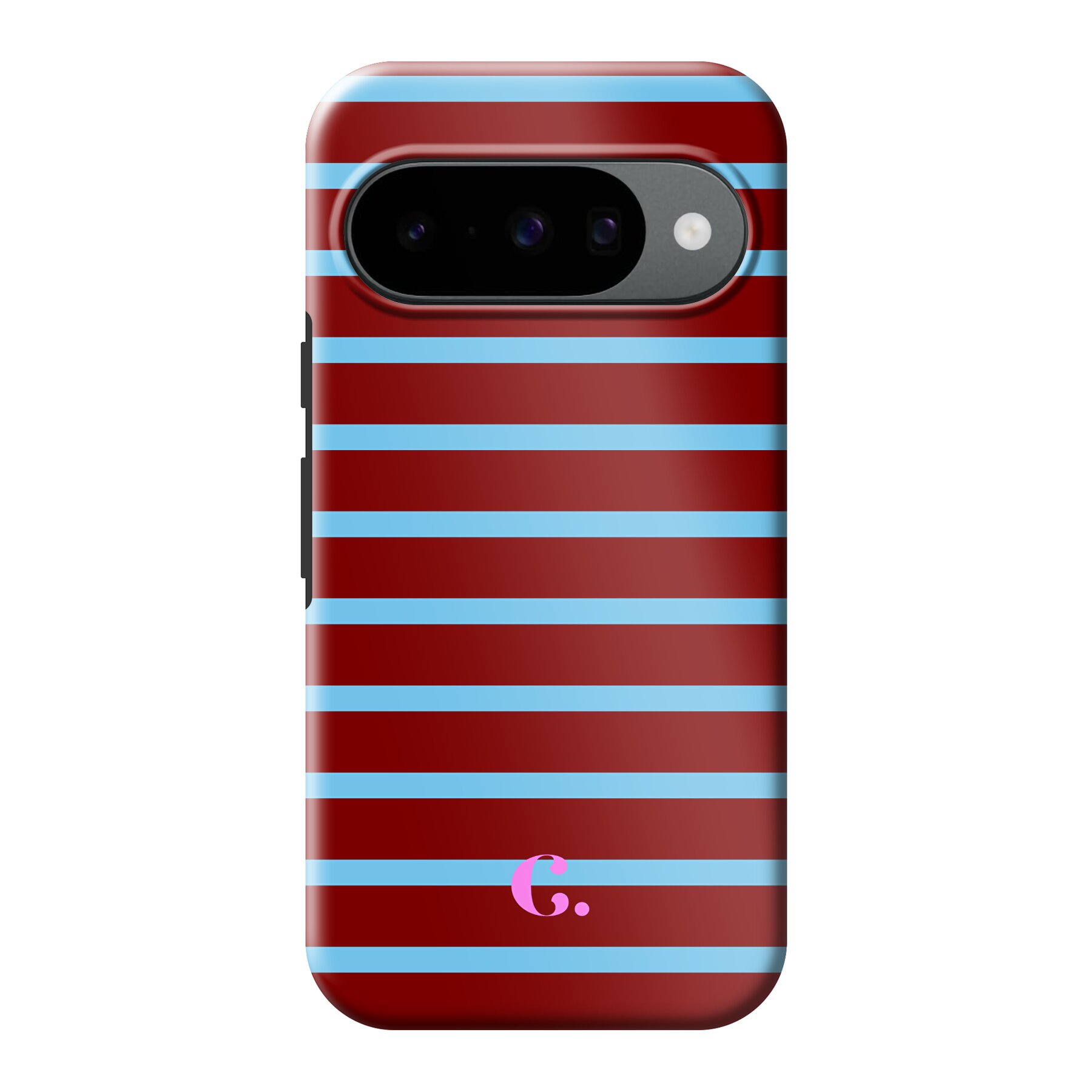 Candy Stripe Burgundy Blue Tough Case Google telefoonhoesje