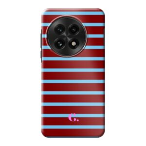 Candy Stripe Burgundy Blue Tough Case OnePlus Hoesje