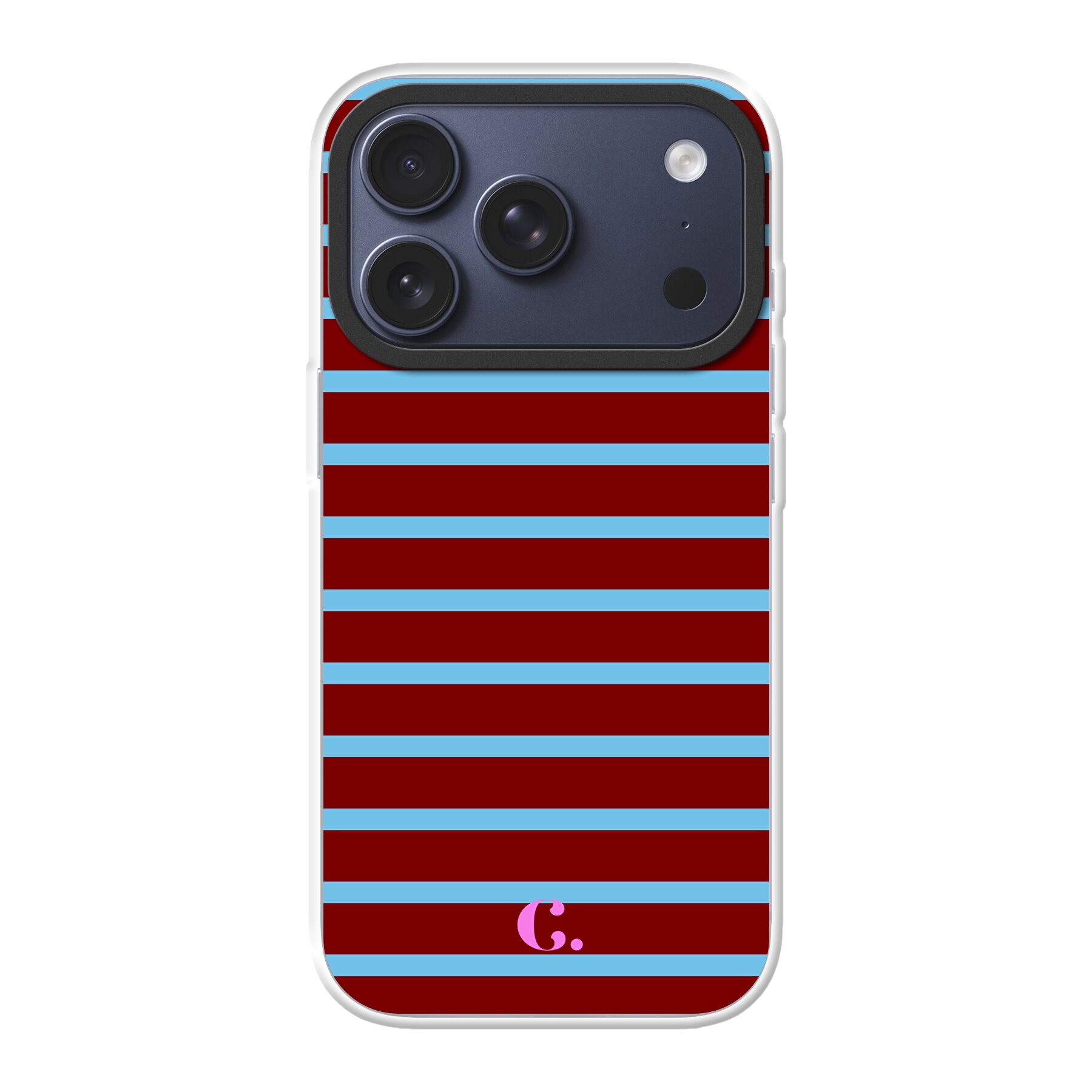 Candy Stripe Burgundy Blue Magsafe Case iPhone Hoesje