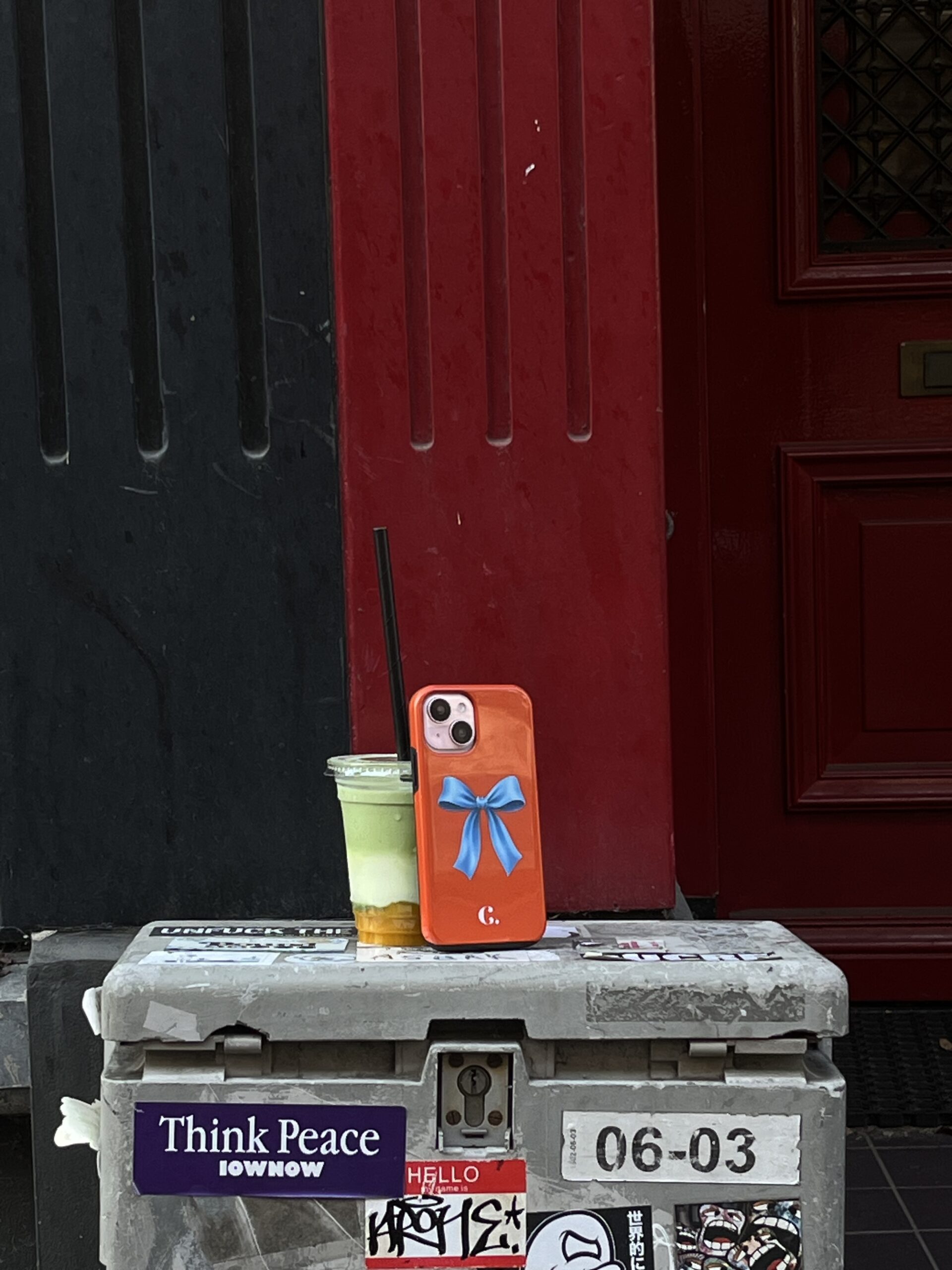 Candy Bow Orange Blue Crossbody case iPhone telefoonhoesje - Afbeelding 4