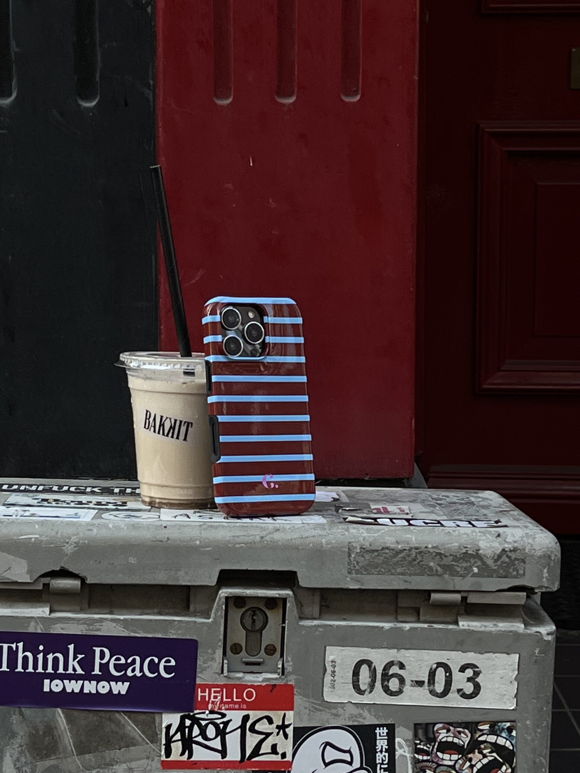 Candy Stripe Burgundy Blue Soft Case OnePlus telefoonhoesje - Afbeelding 3