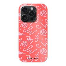 Candy Doodle Rood iPhone 16 soft case telefoonhoesje | Stock Sale
