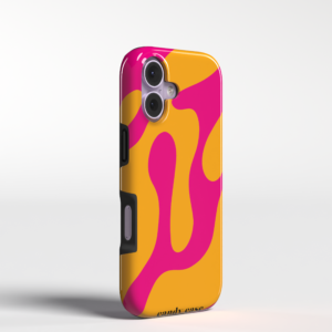 Candy Retro Check Orange Pink Swirl Samsung Telefoonhoesje