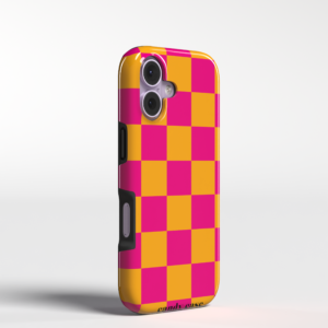 Candy Retro Check Orange Pink Tough Samsung Telefoonhoesje