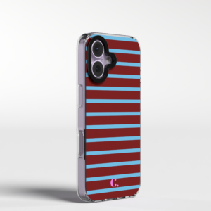 Candy Stripe Burgundy Blue Magsafe Case iPhone Hoesje