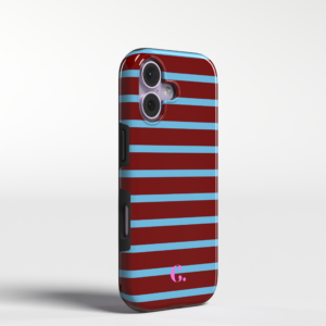 Candy Stripe Burgundy Blue Tough Case Magsafe iPhone Hoesje